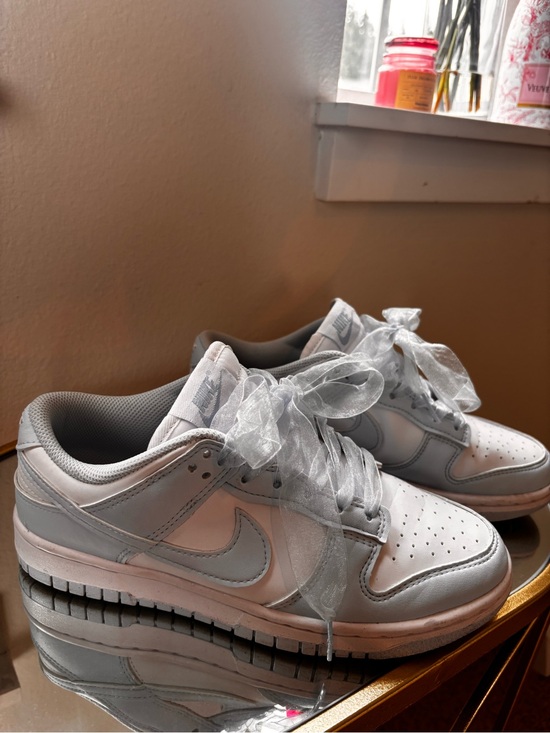 Nike Shoes - Nike Low-Top Sneakers in White and Light blue with Sheer Ribbon Laces
